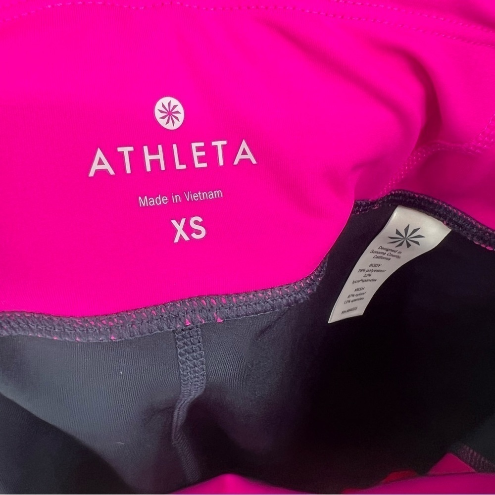 Athleta Sonar Colorblock Mesh Womens Leggings Navy Fuschia - Picture 11 of 15